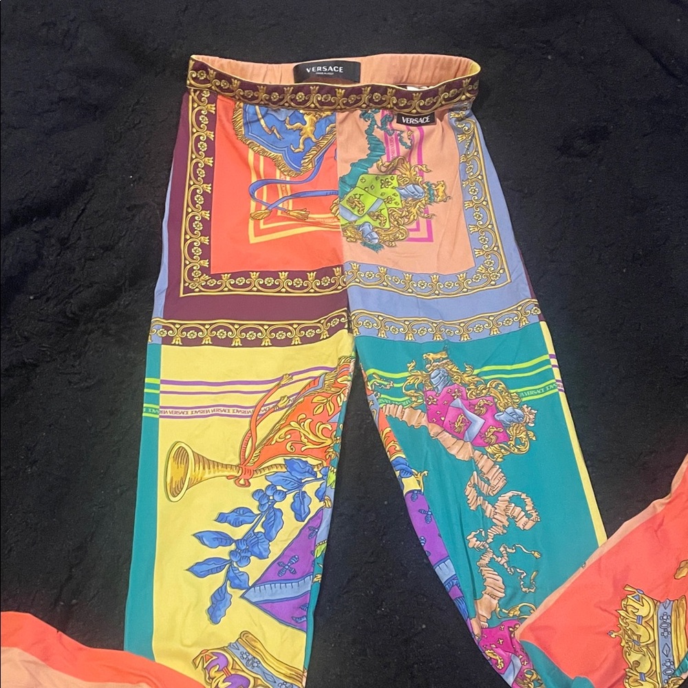 Versace Colorful Baroque Print Trousers